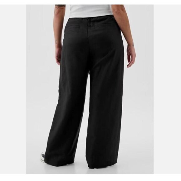 GAP 365 High-Rise Linen-Cotton Wide Leg BOHO Trouser Pants Black Size 8 MSRP $90 - Picture 6 of 7